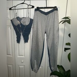 Stylish Gray and Blue Women's Set